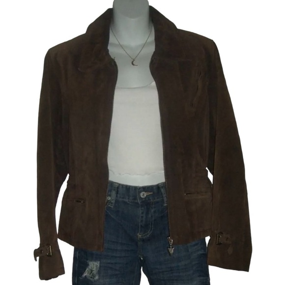Beyond Sport Suede Jacket Vintage Leather Bomber Grunge Aztec Western Boho 90's - Picture 2 of 14